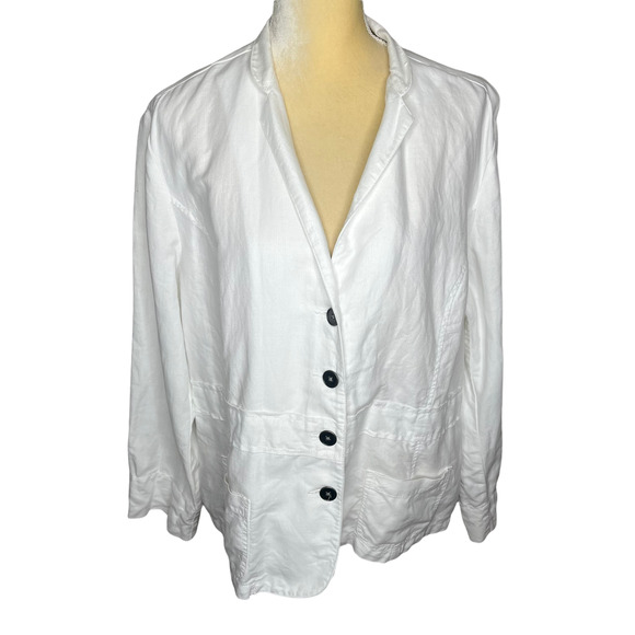 Chicos White Ramie Jacket Top Blouse Blazer Size 3 XL D5-34 - Picture 1 of 10